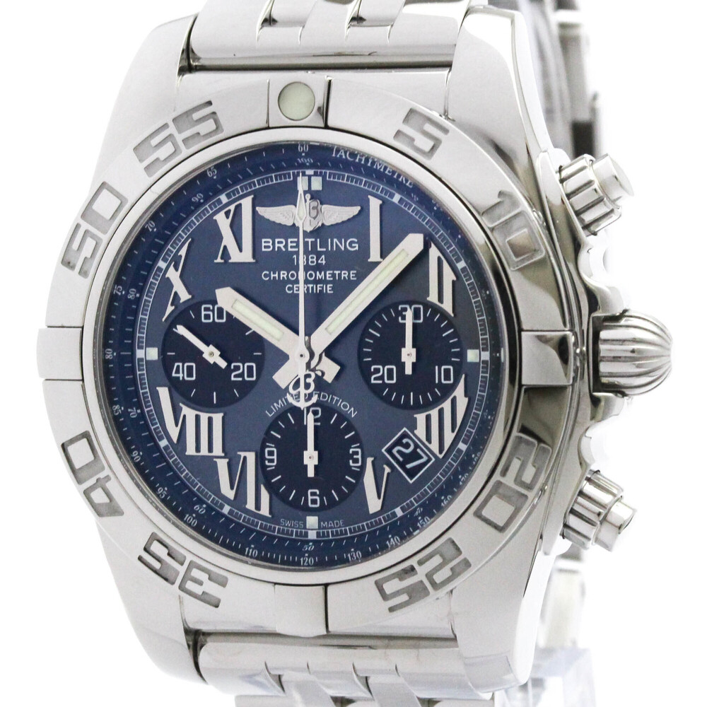 BREITLING Chronomat 44 Japan LTD MOP Steel Mens Watch AB0111 Polished
